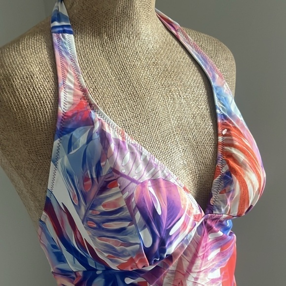 NWT Profile by Gottex V-Neck Halter Tankini Top 8 - Picture 4 of 6